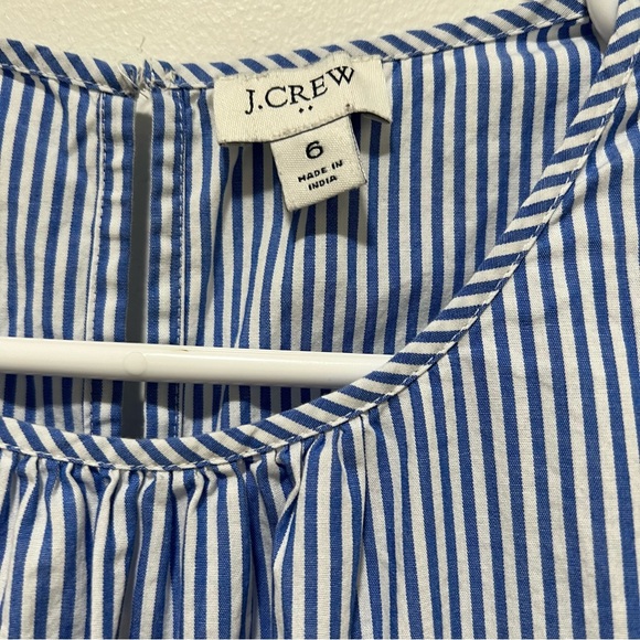 J.Crew Cotton-blend Poplin Puff-sleeve Tiered Midi Dress size 6 - Picture 7 of 11